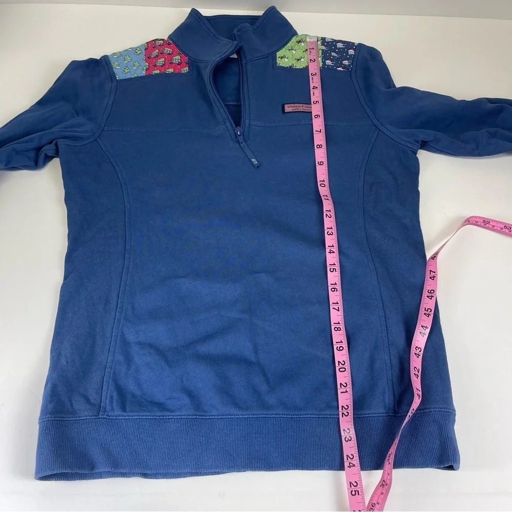 Vineyard Vines Sweatshirt Womens XS Blue Christmas Holiday Shep Shirt Pullover - Picture 10 of 10